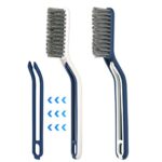 2PCS Multifunctional Floor Seam Brush, 2 in 1 Cleaning Brush for Bathroom Gap Clip Hair Window Cleaning Brush,Groove Gap Cleaning Tools with Hand