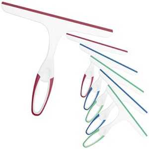 6Pcs Shower Squeegee Window Glass Cleaner Scraper, Window Squeegees Cleaner for Bathroom Glass Door Mirror Car Windshield, Thicken Plastic and Si