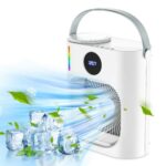 Portable Air Cooler, 4 in 1 Personal Air Conditioner Fan with 3 Speeds 2 Spray 7 Colors, Small USB Evaporation Air Cooler Fan, Mini Desk Cooling