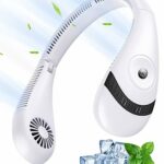 2023 Newest Portable Neck Fan Digital Display, 3 Speeds 5000 mAh Hanging Neck Fan, Rechargeable Battery Bladeless Neck Fan, 360° Airflow USB Powe
