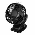 Venforze Clip on Fan, 6000mAh Rechargeable Pram Fan Mini Personal Desk Fan USB fan, 4 Speed 360° Rotation Cooling Desktop Fans for Baby Stroller