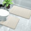 Yimobra Memory Foam Bath Mat Set, 2 Piece Soft Bathroom Rugs, 43x61 cm and 61x52 cm U-Shaped Bathroom Rugs, Toilet Mat, Water Absorption, Non Sli