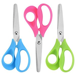 CCR Left Handed Scissors Kids,13cm Safety Blunt Stainless Steel Scissors for Kids PP Plastic Handles Left Handed Kids Scissors for DIY Cutting,As