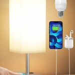 Aooshine Bedside Lamps, Touch Control Table Lamp with USB A+C Charging Ports, Touch Lamps Bedside with 3 Way Dimmable, Table Lamps for Bedroom Li