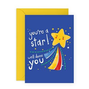 Central 23 Well Done Card For Girl Or Boy - 'You're A Star' - Congratulations Card For Son Daughter Him Her - Congrats Gift For Men Women - Comes