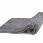FOR21JOYS Bath Mat Grey 60x40,Non Slip Super Absorbent Water Bathroom Mat, Microfiber Shaggy Thick Bath Mat,Machine Washable Bath Rug for Tub, Sh