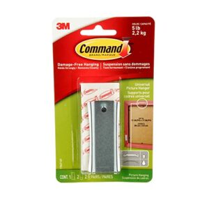 Command Sawtooth Sticky Nail & Stabilizer Strips (17047) – 2 packs (1 hanger, 2 large adhesive strips and 2 sets of mini adhesive strips per pack