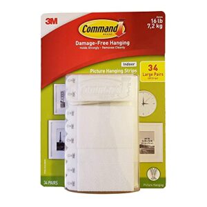 Command Picture and Frame Hanging Strips, Indoors (34 Large Pairs)