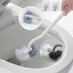 2 Pcs Toilet Brush, Curved Design Angled Cleaner Brush Scrubber for Deep Cleaning, Long Plastic Handle and Flexible Bristles