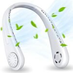 SHAVINGFUN Neck Fan, Bladeless Neck Fan,Portable Hanging Neck Fan Cooling with 360°Airflow,Hand Free Personal Fan 3 Speeds,Rechargeable Battery O