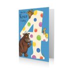 The Gruffalo, Age 4 , Happy 4th Birthday Card, Multi, 7 x 5, GR004