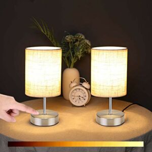 Lightsjoy 2 Pack Bedside Table Lamp Touch Dimmable Nightstand Lamp Bedroom 3 Level Brightness Table Light for Living Room Office Hotel Cafe Resta