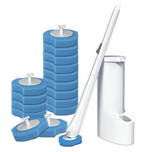 Toilet Wand Kit, Disposable Toilet Brush With Holde, Disposable Toilet Cleaning System Toilet Wand, Storage Caddy and 16 Toilet Brush Refill Clea