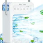 Air Cooler,ZASTION 4 in 1 Portable Air Conditioner,Mini Evaporative Cooler, 90° Oscillating Portable Mobile Air Conditioner with Night Light and