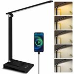 Desk Lamp,LED Desk Lamp Office with USB Charging Ports,Desk Light,Study Lamp Reading Light,Timer/Touch/15 Lighting Modes,Eye-Caring Book Light Ta