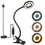 iVict Clip on Light Reading Lights 24 LED USB Book Clamp Light with 3 Color Modes, 10 Brightness Dimmer and Auto Off Timer, Eye Protection Kids D