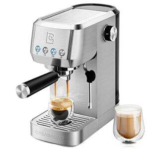 CASABREWS 20 Bar Coffee Machine, Professional Coffee Maker, Cappuccino and Latte Machine with Steam Milk Frother, Compact Espresso Machine with 1