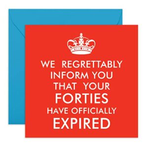 Central 23 Happy 50th Birthday Card - 'Forties Have Expired' - Funny Birthday Cards for Women Men Age 50 - Aunt Mum Husband Wife - 50 Year Old -