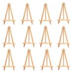 12 x Wood Mini Easel Triangle Frame, Wedding Table Card Stand Display Holder, Children Painting Craft Artist Supplies