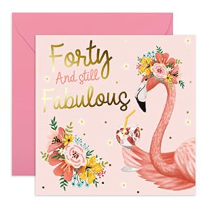 Central 23 - Cute 40th Birthday Card for Her - 'Forty And Still Fabulous' - Funny 40th Birthday Cards for Women - Cheeky 40th Birthday Cards for