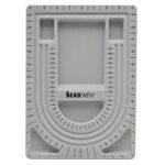 The Beadsmith Bead Board, Grey Flocked, 3 U-Shaped Channels, 6 Recessed Compartments, 9.5 x 13 inches, Design Boards for Creating Bracelets, Neck