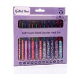 The Quilted Bear Crochet Hook Set - Premium Soft Grip Floral Hooks with Ergonomic Polymer Clay Handle 12 (2mm, 2.5mm, 3mm, 3.5mm, 4mm, 4.5mm, 5mm