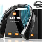 Tevelecin Personal Neck Fan, 5000mAh Foldable Bladeless Neck Fans Portable Rechargeable, LED Display 3-Speed Neck Fan for Women Men Outdoor Sport
