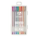Tinc Glitterarty Liquid Gel Pens for Kids | Set of 8 Different Glittery Colours with a Fruity Fragrance | Includes Snap Shut Carry Case | Great f