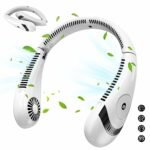 Aionly Neck Fans for Women Rechargeable, Portable Foldable 5000mAh Bladeless Cooler Fan, USB Charing Round Neck Quiet Wearable Personal Fan for H
