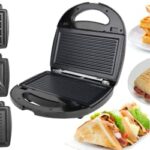 Domestic King Waffle Maker 3 in 1 Toastie Maker 750W Sandwich Toaster Panini Press with Non-Stick Coating Interchangeable Plates Cool Touch Handl