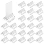 ASTER 24 PCS Acrylic Place Card Holders,Clear Game Card Stands, Small Wedding Table Place Cards Holder Table Sign Stands for Wedding Cards, Photo