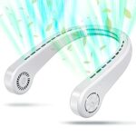 UseeShine Portable Neck Fan, bladeless neck fan,for Indoor Outdoor Travelling,USB Rechargeable Personal Fan, Rechargeable, Headphone Design,3 Spe