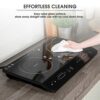 Abode Double Induction Hob Portable Digital Touch Control 2800W Double Electric Cooker – Plug In & Go 10 Heat Settings 3 Hour Timer Black - Safet