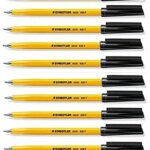 STAEDTLER Stick 430 Fine Ballpoint Pen 0.3mm Black Regular Ink Flow (Pack of 10)