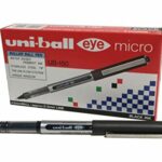 uni-ball UB-150 Eye Black Rollerball Pens. Premium Micro 0.5mm Ballpoint Tip for Super Smooth Handwriting, Drawing, Art, Crafts and Colouring. Fa