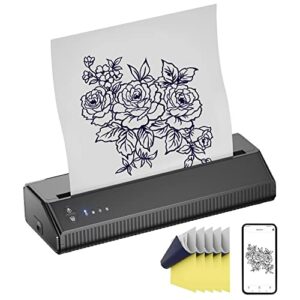 TATELF Thermal Tattoo Stencil Printer Bluetooth Portable 2500mAh Wireless Thermal Printer Copier Drawing Stencil Maker for tattooing Compatible w