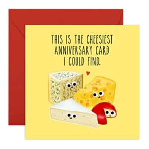 Central 23 - Cute Anniversary Card for Her - 'Cheesiest Anniversary Card' - Sweet Anniversary Card for Husband - Anniversary Card for Wife - Cute