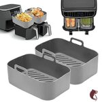 Ninja Dual Air Fryer AF400UK & AF300UK & Sur La' Table Reusable Silicone Basket. 2 piece Air Fryer Liner/Basket. Also safe to use as a Oven & Mic