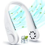 SONITOR Neck Fan Rechargeable, 5200mAh Portable Personal Neck Fan, Bladeless Mini USB Fan, Hands-Free Wearable Hanging Neck Fans for Women Men, Q