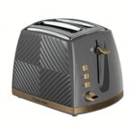 Russell Hobbs 26392 Groove 2 Slice Toaster, Tactile 3D Design Bread Toaster with Frozen, Cancel and Reheat Settings, 850 Watts, Grey