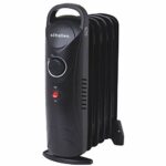 Schallen Black Portable Electric Slim Oil Filled Radiator Heater with Adjustable Temperature Thermostat, 3 Heat Settings & Safety Cut Off (800W |