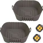 Airfryer Silicone Liners, 7.8inch Air Fryer Liner, Airfryer Liners Silicone Square Air Fryer Liners, Airfryer Liners Reusable Airfryer Accessorie