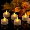 Battery Tea Lights-24 Pack LED Tea Lights Candles Realistic and Bright Flickering Battery Powered Fake Unscented Operated Flameless Candles 200+