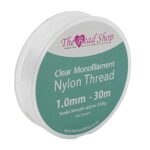 The Bead Shop 1mm Clear Nylon Thread Invisible String, Clear Sewing Thread, Decoration Hanging, Non-Stretch, Approx Tensile Strength 29kg (1mm -