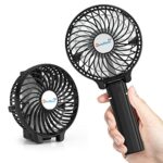 Wasuka Mini Handheld Fan, Portable USB Rechargeable Hand held Fan Foldable Small Desk Fan, 3 Speeds Battery Operated Electric Powered Fan Persona