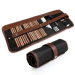 Coolzon Drawing Pencils Sketch Pencils, 29 pcs Artist Set Drawing Case with Sketch Pencils, Charcoal Pencils, Graphite Pencil, Eraser Knife Expan