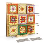 Coopay Crochet Blocking Board Large, Granny Square Blocking Board 11 inch, Wooden Crochet Blocking Board and 30 Pins, Blocking Boards for Crochet