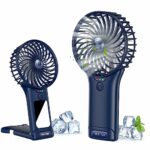 Handheld Fan, USB Rechargeable Mini Portable Fan, Personal Small Silent Hand Fan 4 Speeds with Mirror, Battery Operated Table Desk Fan for Office