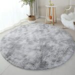 twirush Round Rugs Soft Area Rug Fluffy Shaggy Rugs Bottom Non Slip Rug Washable Rugs Room Carpet for Living Room Kids Room Indoor Floor Area Mat
