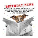 The Heritage Press 'Birthday News' Dog Birthday Card with Envelope - Made in UK - Eco-Friendly - 150X150mm